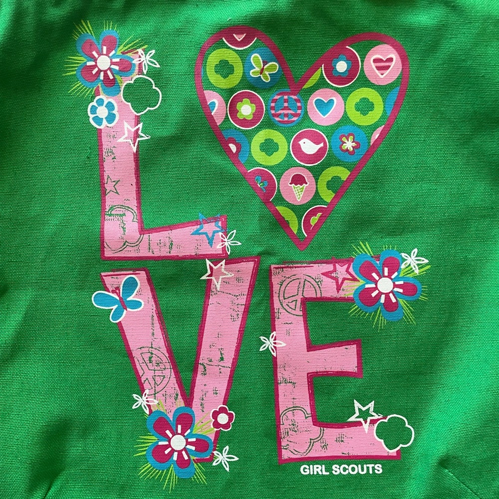 Girl Scouts LOVE Drawstring Backpack - RETIRED - Picture 2 of 5